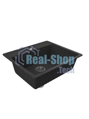 Мойка для кухни BAU Stil Black stone 56х50, выпуск с сифоном в комплекте, черный камень