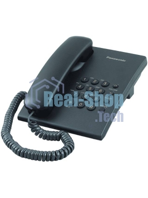 Телефон проводной Panasonic KX-TS2350RUB черный повтор номера, регул-ка громкости, кр.на стену