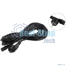 Кабель питания ExeGate Power PC-10P (Евровилка угловая Schuko->С13) VDE-250V-3*1.0-CU, 10A, 10м