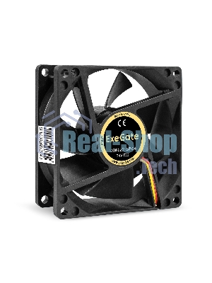 Вентилятор для корпуса ExeGate EX08025S3P-24 черный, 80 мм, 2850 об/мин, 28 дБ, 3 pin