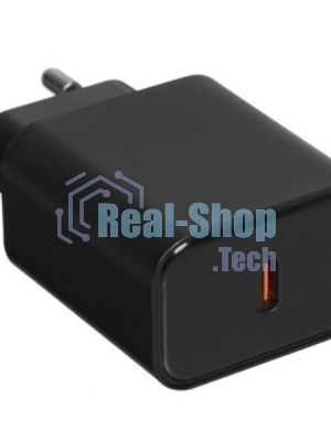 Сетевое зарядное устройство 1 Type-C Borofone BA71A Power, пластик, PD20Вт, QC3.0, черный (1/75/300)