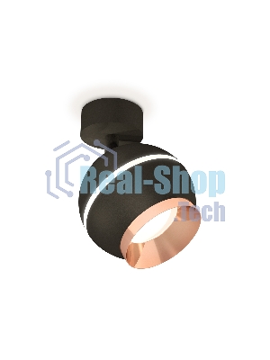 Комплект поворотного светильника Ambrella light XM1102005 SBK/PPG черный песок/золото розовое полированное MR16 GU5.3 LED 3W 4200K