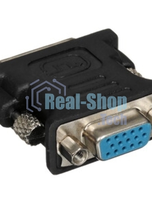 Переходник DVI-VGA Cablexpert A-DVI-VGA-BK, 29M/15F, черный, пакет