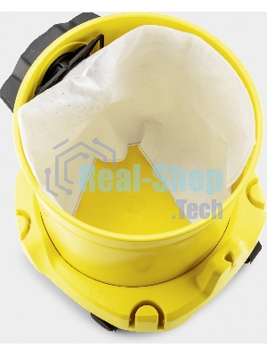 Строительный пылесос Karcher WD 3 P V-17/4/20 желтый, 1000 Вт, уборка сухая/сбор воды, пылесборник мешок/контейнер, 17 л