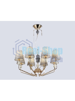 Люстра Ambrella light LH75403/8 GD/GR золото/серый E14*8 max 40W D815*1260