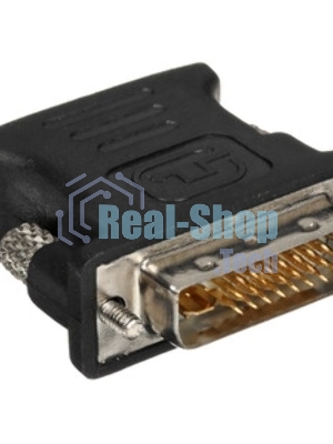 Переходник DVI-VGA Cablexpert A-DVI-VGA-BK, 29M/15F, черный, пакет