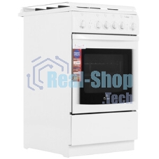 Плита газовая De Luxe 506040.03Г (КР) ЧР белый, конфорок 4 газовых, духовка 54 л, 50 см x 85 см x 60 см