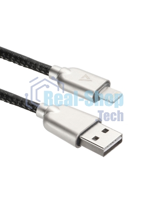 Кабель USB ACD-Allure Lightning - USB-A Кожа, 1м, черный