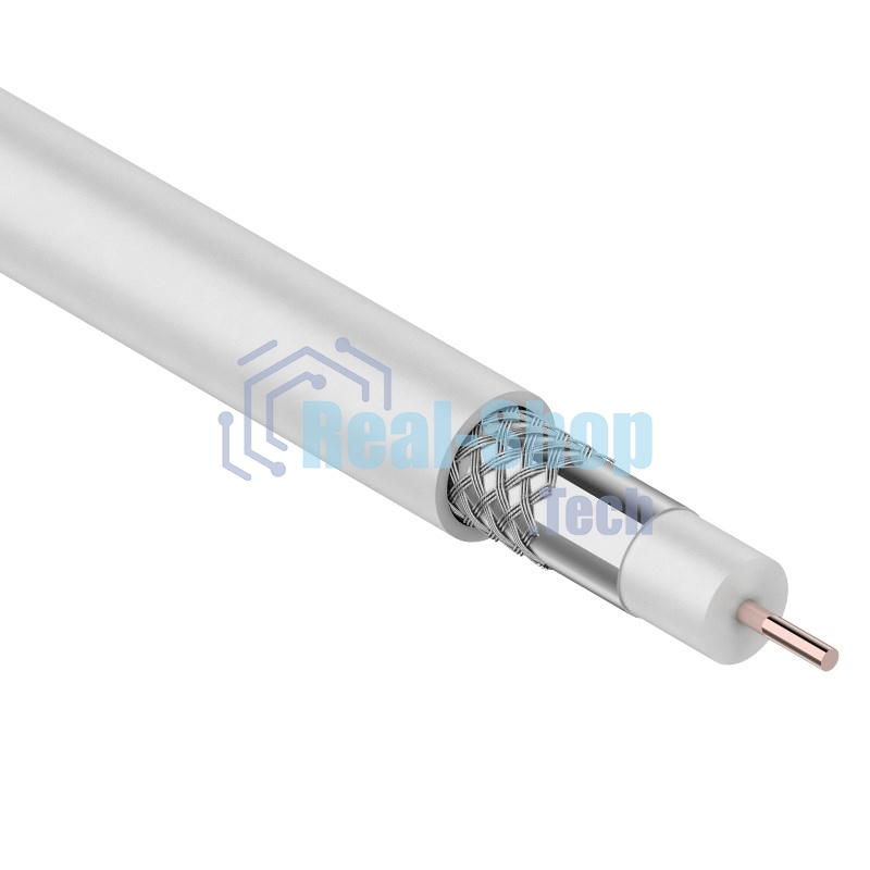 Кабель коаксиальный PROconnect RG-59U, 75 Ом, CCS/Al/Al, 48%, бухта 100 м, белый
