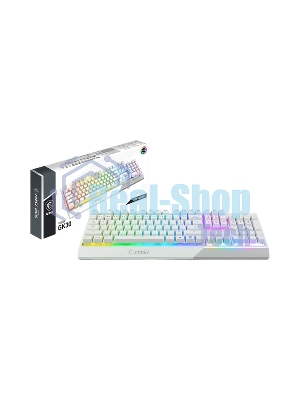 Клавиатура проводная MSI Vigor GK30 белый USB Multimedia for gamer LED (подставка для запястий)