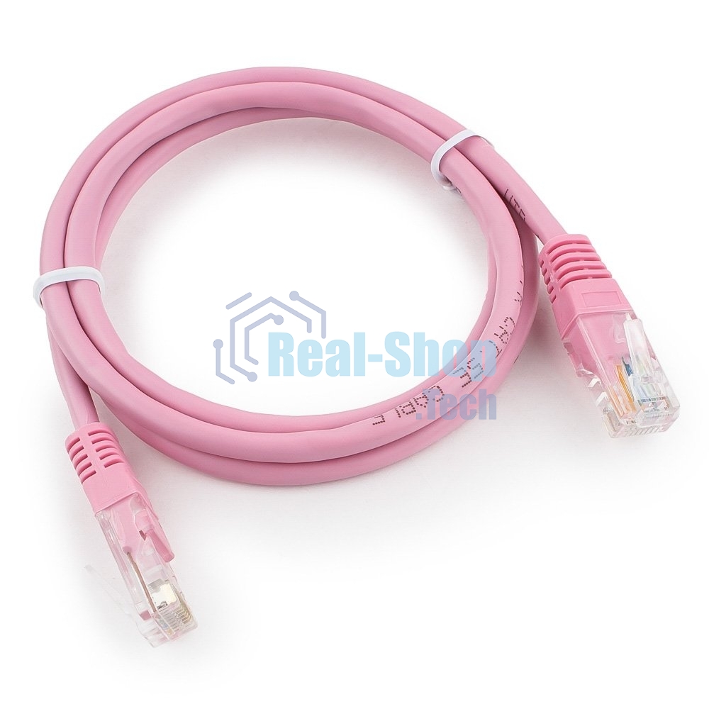 Патч-корд UTP Cablexpert cat.5e, 1м, литой, многожильный, розовый