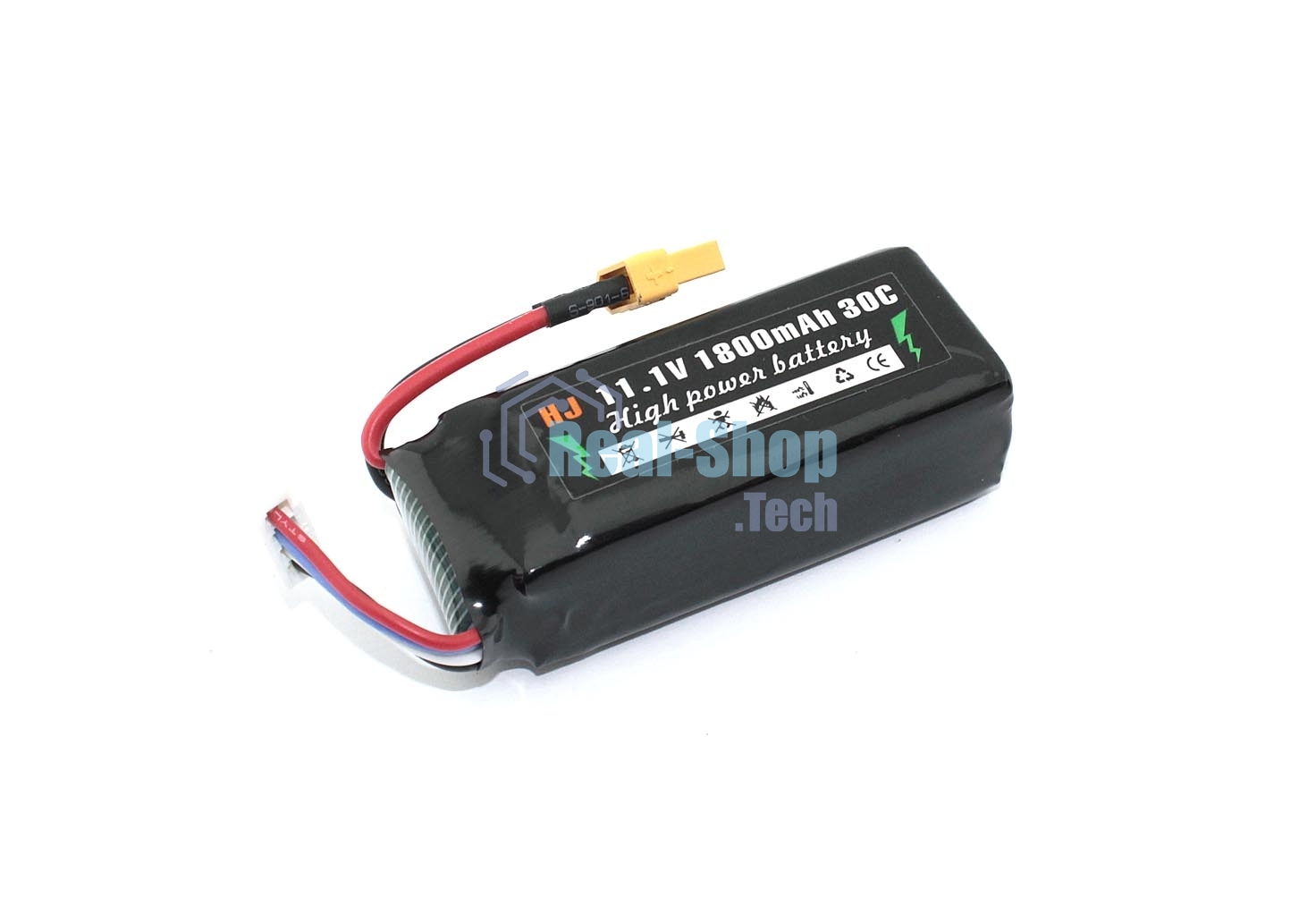 Портативный аккумулятор Li-Pol 11.1v 802555 1800mAh разъем XT30-Plug