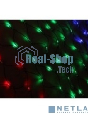 Новогодние светоукрашения Neon-night гирлянда-сеть LED 1х1.5 мМуЛЬТИ с контроллером, 240В