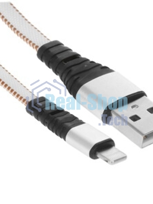 Кабель Rexant USB-Lightning 2.4 A, 1 м, синяя нейлоновая оплетка