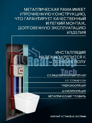 Комплект BAU 6 в 1: рамная инсталляция, унитаз подвесной безободковый вихревой Bau Stil Hurricane, быстросъемное тонкое сиденье дюропласт микролифт, кнопка смыва BAU Soul, черная матовая
