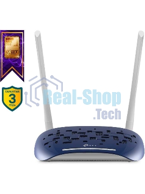 Маршрутизатор TP-Link VDSL/ADSL 300Mbps Wi-Fi VDSL/ADSL Modem Router, 802.11b/g/n, 300Mbps at 2.4GHz, 4 FE LAN ports, 2 fixed antennas, Clound Support, with VDSL splitter, Annex A/B