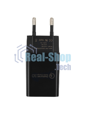 Сетевое зарядное устройство Cablexpert MP3A-PC-17, QC 3.0, 100/220V - 1 USB порт 5/9/12V, черный