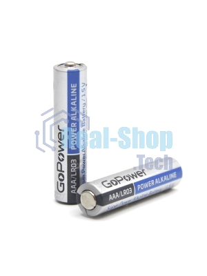 Батарейка GoPower LR03 AAA Shrink 2 Alkaline 1.5V (2/40/800) коробка (40 шт.)
