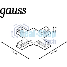 Коннектор для встраиваемых трековых шинопроводов Gauss (+) черный