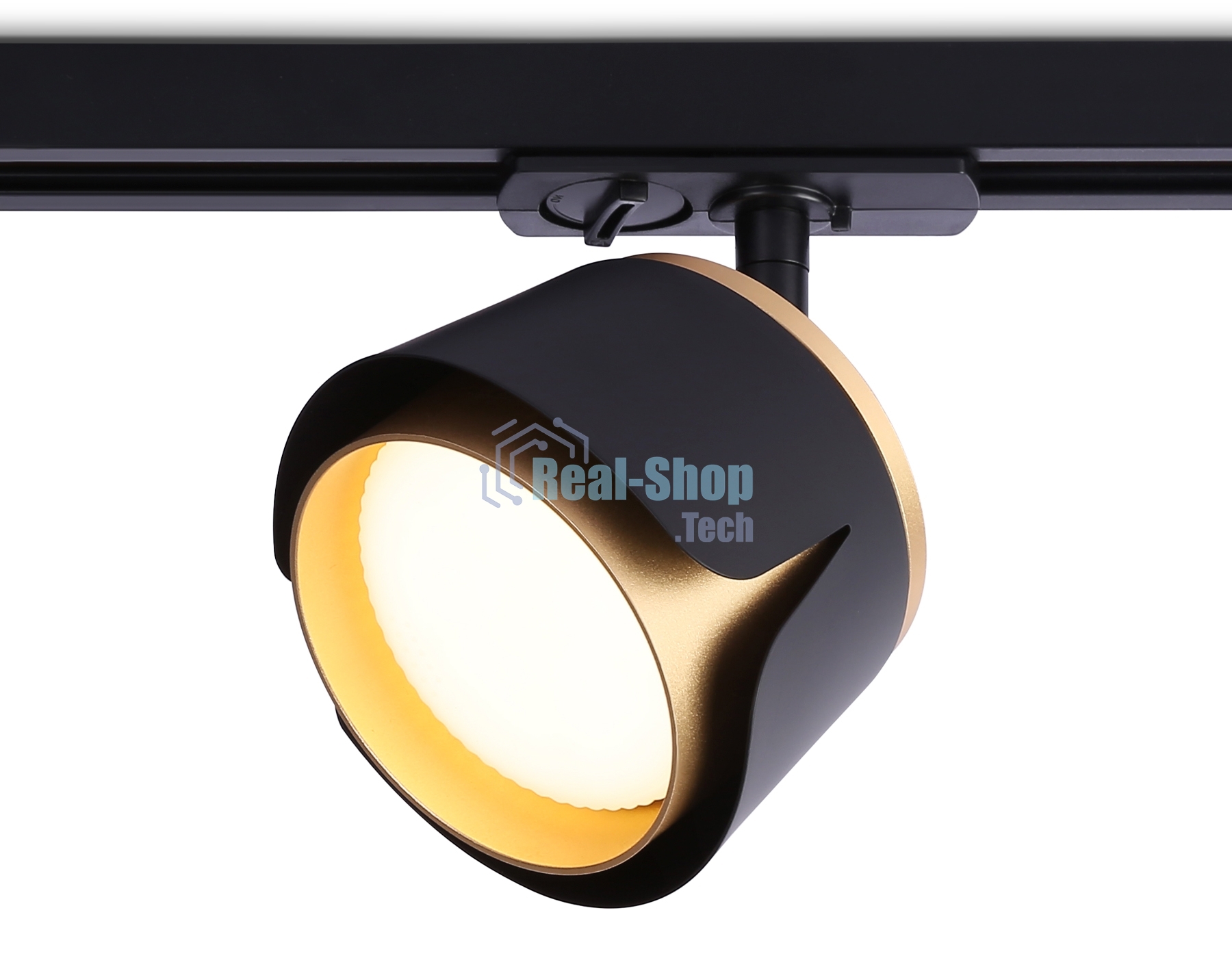 Трековый однофазный светильник Ambrella light GL5344 BK/GD черный/золото GX53 D100*66
