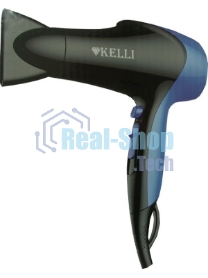 Фен Kelli KL-1121 черный/синий, 1800 Вт