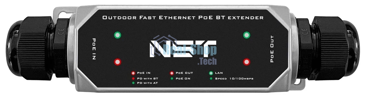 Уличный Ultra PoE удлинитель Fast Ethernet до 250м на 1 порт. Порты Ethernet: Вход - 1x10/100Base-T RJ45; Выход - 1x10/100Base-T RJ45. Порты PoE: Вход - 1xIEEE 802.3af/at/bt/Passive POE (до 120W); Выход - 1xIEEE 802.3af/at/bt (до 90W). Автоматическое определение PoE устройств. PoE WatchDog (Антизависание PoE устройств). Встроенная грозозащита 6kV. Максимальная длина сегмента линии - 250м (скорость 10Мбит/c)/150м (скорость 100Мбит/c). Возможность последовательного подключения до 5 устройств