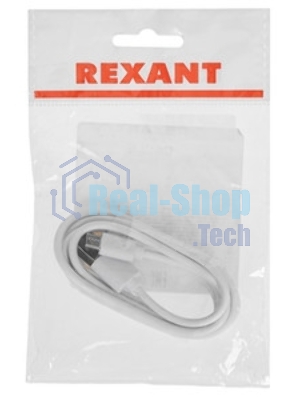 Кабель Rexant USB кабель microUSB длинный штекер 1М белый