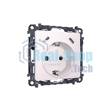 Комплект механизма электрической розетки 2USB С+C 20W (быстрая зарядка) с/з на винтовых зажимах 16A-250V ALFA Жемчуг QUANT (AP2105, VM165) MA210510