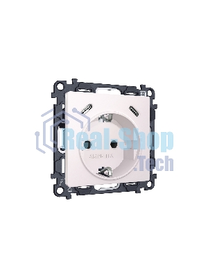 Комплект механизма электрической розетки 2USB С+C 20W (быстрая зарядка) с/з на винтовых зажимах 16A-250V ALFA Жемчуг QUANT (AP2105, VM165) MA210510