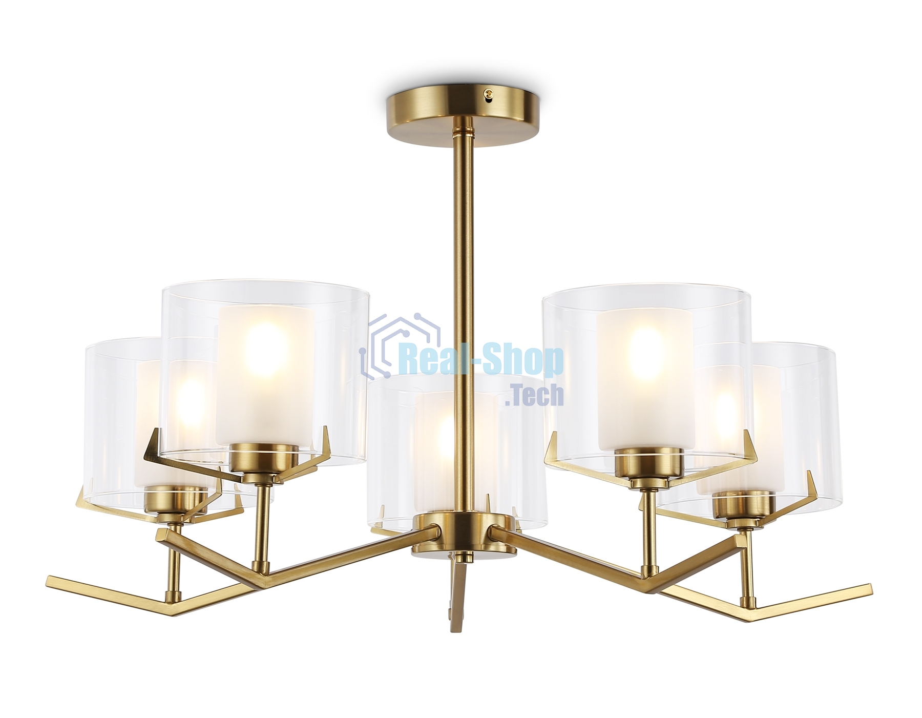 Светильник Ambrella light LH57007/5 BS/FR латунь/белый матовый E14/5 max 40W D690*390