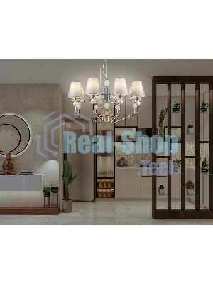 Люстра Ambrella light LH75403/8 GD/GR золото/серый E14*8 max 40W D815*1260