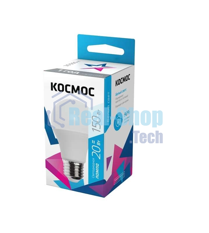 Лампа светодиодная Космос LED BASIC A65/A60 20Вт 220В E27 4500К