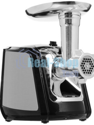 Мясорубка электрическая Sakura SA-6407 серый, 1800 Вт, 2.0 кг/мин, реверс, защита от перегрузки, металлический лоток, насадки - 5