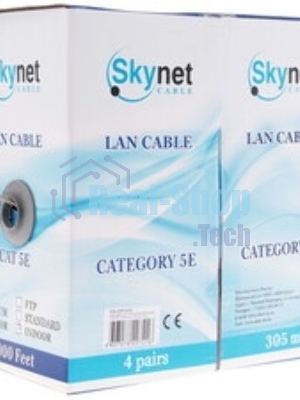 Кабель SkyNet Light FTP indoor 4x2x0,46, медный, FLUKE TEST, кат.5e, однож., 100 м, box, серый
