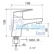 SL132-001F Смеситель для умывальника, ø35
