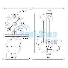 Люстра Ambrella light LH75403/8 GD/GR золото/серый E14*8 max 40W D815*1260