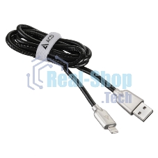 Кабель USB ACD-Allure Lightning - USB-A Кожа, 1м, черный