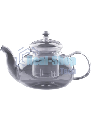Чайник заварочный AROMA, объем:750 мл (боросиликатное стекло, нерж.сталь)
