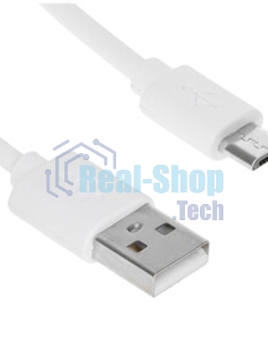 Кабель Rexant USB кабель microUSB длинный штекер 1М белый