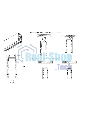 Шинопровод GL1919 BK черный IP20 48V 3000*21*43