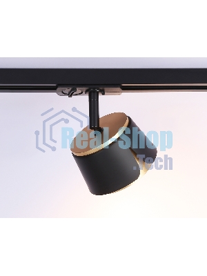 Трековый однофазный светильник Ambrella light GL5344 BK/GD черный/золото GX53 D100*66