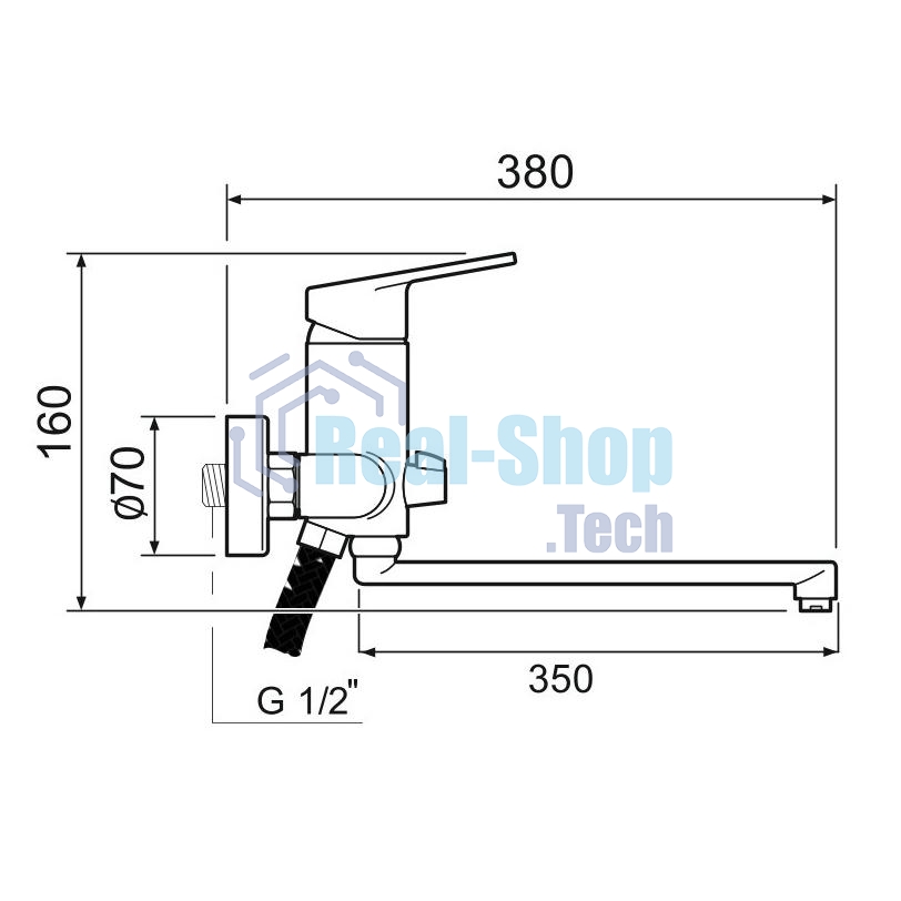 SL132-006E Смеситель для ванны, ø35