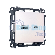 Комплект механизма розетки ALFA Жемчуг 2USB A+C 20W (быстрая зарядка) QUANT (AP2110, VM177) MA211010