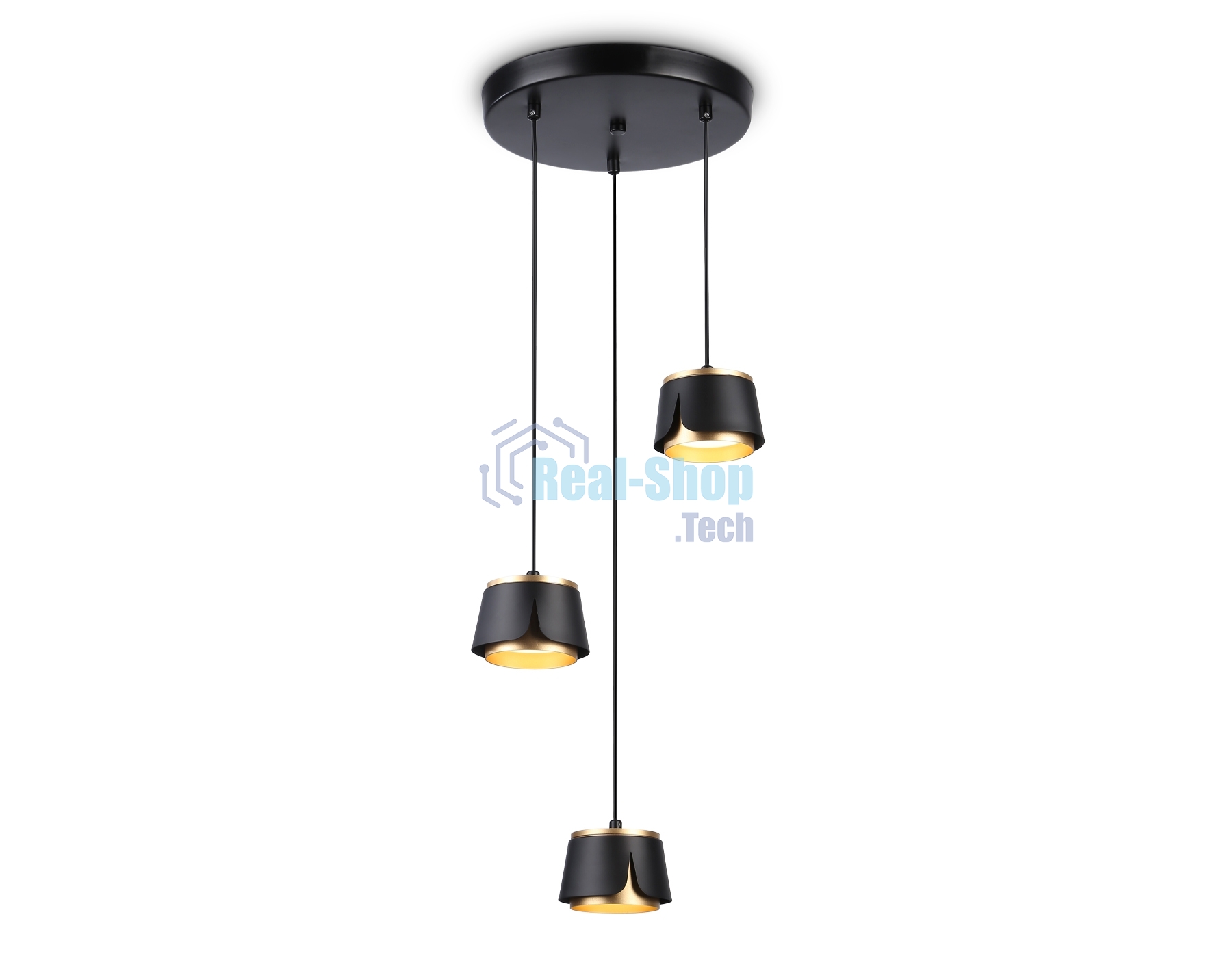 Светильник Ambrella light TN71252/3 BK/GD черный/золото GX53/3 D250*1090