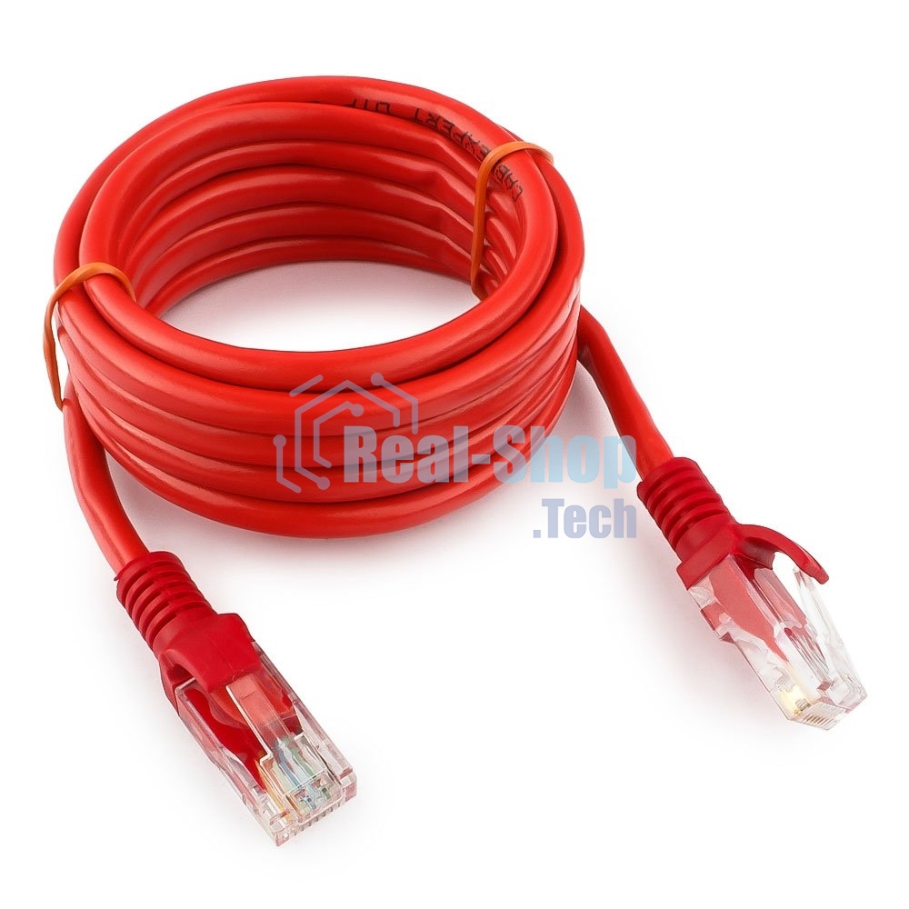 Патч-корд UTP Cablexpert cat.5e, 2м, литой, многожильный, красный