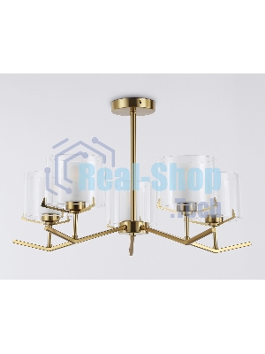 Светильник Ambrella light LH57007/5 BS/FR латунь/белый матовый E14/5 max 40W D690*390