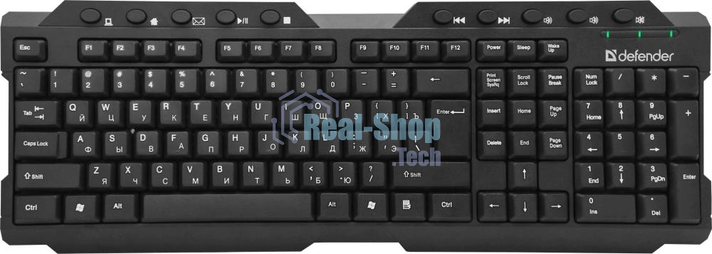 Клавиатура беспроводная Defender Element HB-195 RU USB черный