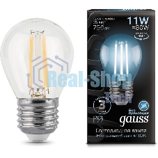 Лампа светодиодная филаментная Gauss Black Filament 11Вт шар 4100К E27