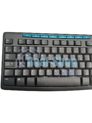 Комплект клавиатура+мышь Logitech MK275 беспроводной, USB, 1000 DPI, голубой/чёрный
