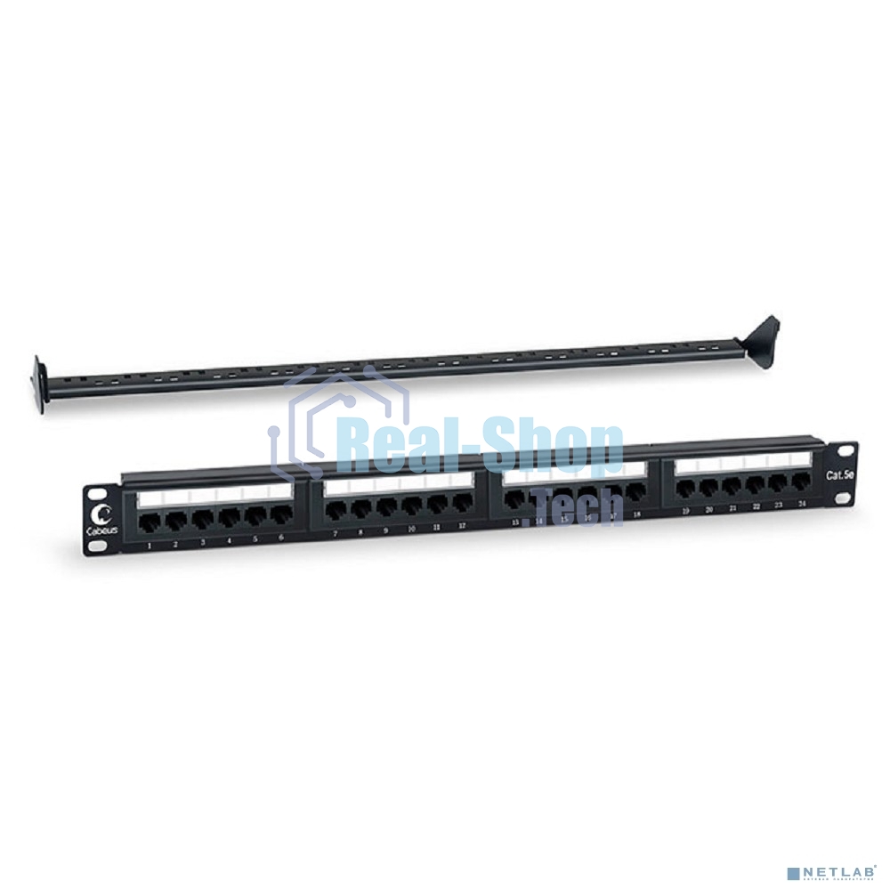Патч-панель Cabeus PL-24-Cat.5e-Dual 19